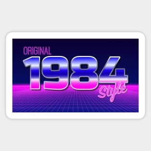 Original 1984 Style - 80s Neon Grid Nostalgia Sticker